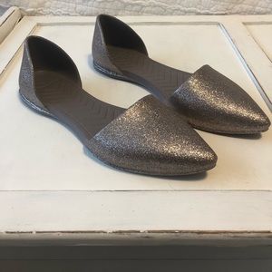 Native Audrey Bling Gold Glitter Flats Size 6